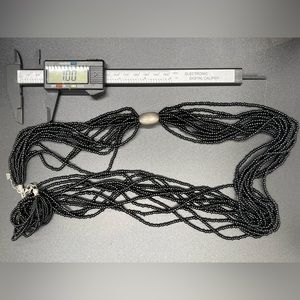 Retired Silpada Designs 11-Strand Black Beaded Necklace